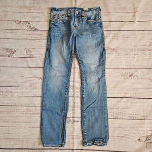 True Religion Ricky Relaxed Straight Flap Snap Pocket Jeans Mens 29